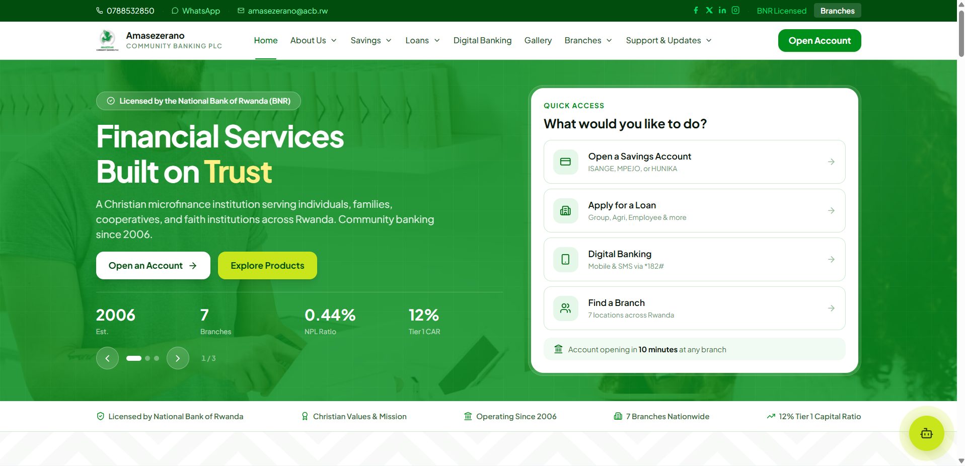 Amasezerano Community Banking PLC Official Website