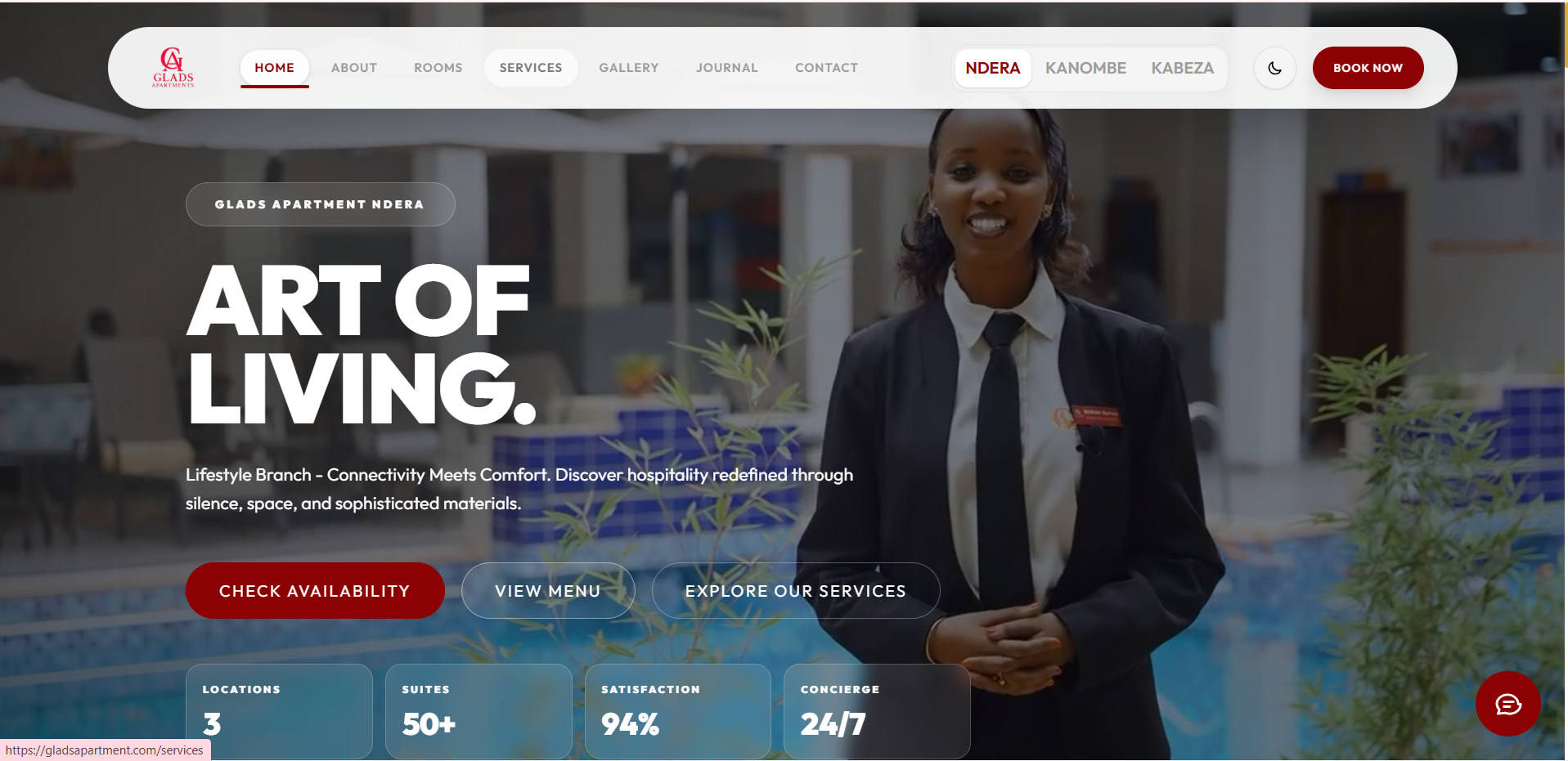 Glads Apartment Hospitality & Accommodation Website
