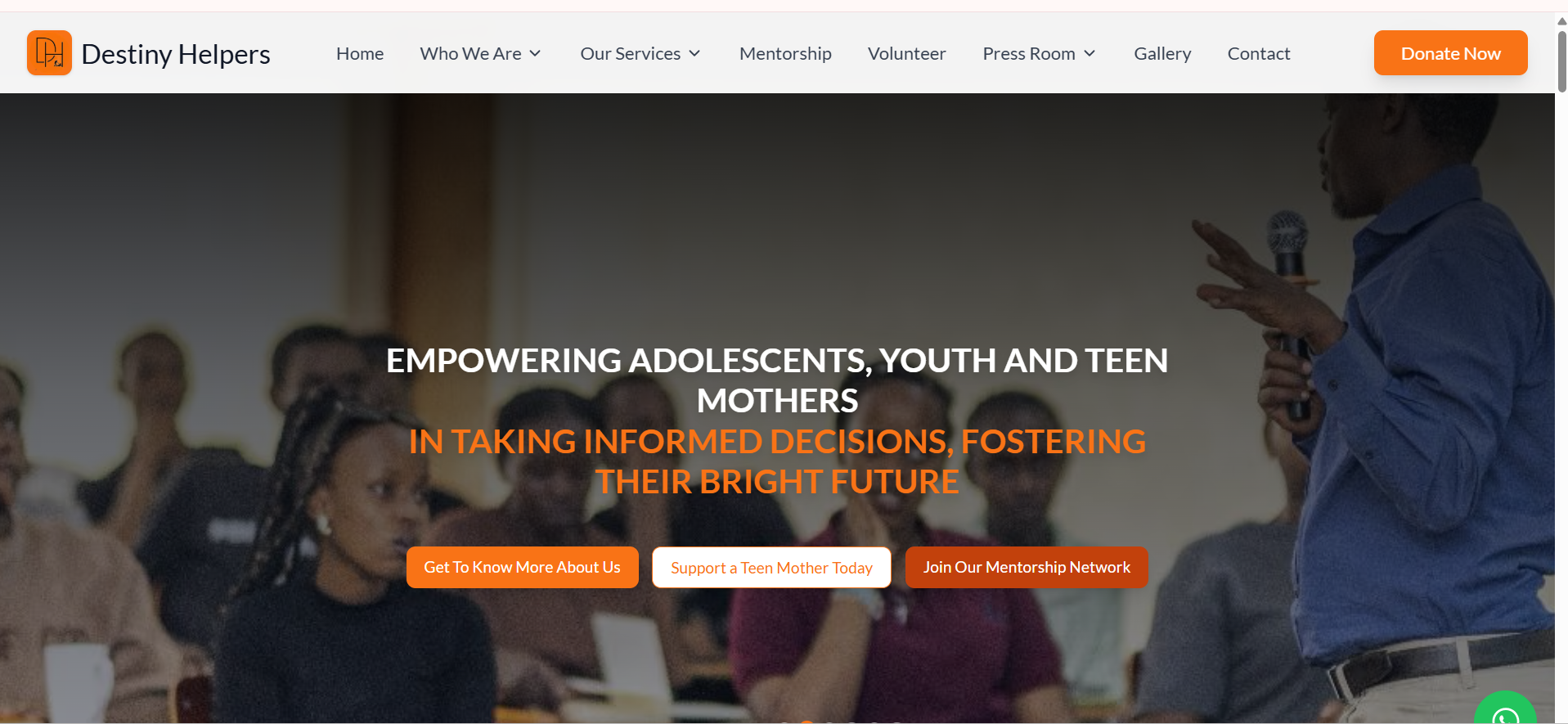 Destiny Helpers NGO Website & Community Engagement Platform